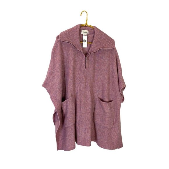 Anthropologie Charli Annina Poncho Sweater in Pink Purple Wool Pullover Sweater - Picture 2 of 5